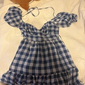 Blue and White Gingham Dress